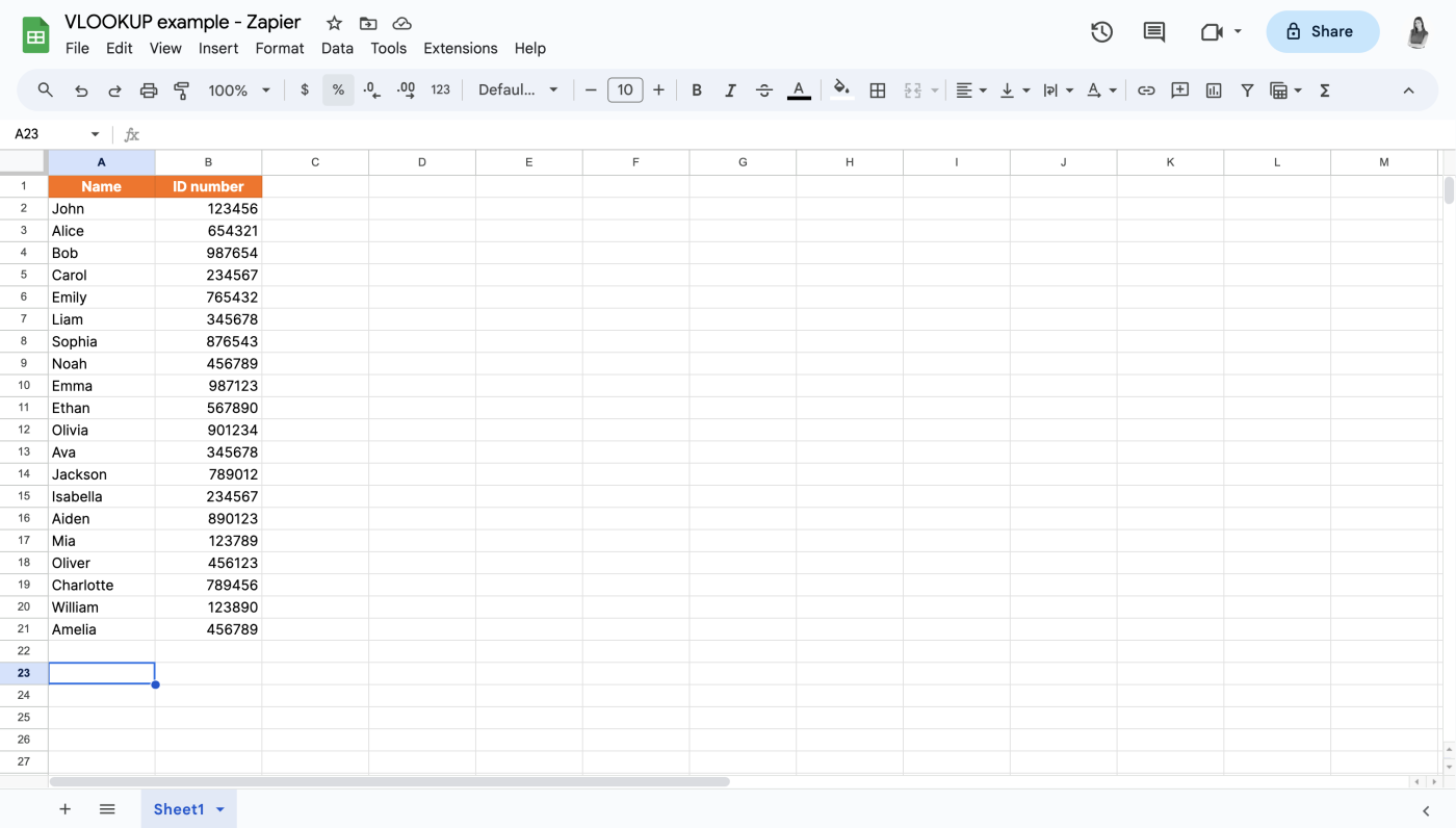 How to use VLOOKUP in Google Sheets | Zapier